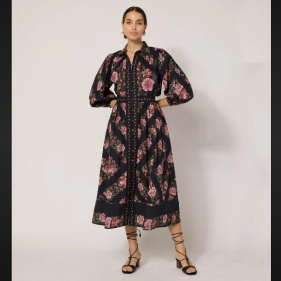 NWT Cleobella Juliet Print Gillian Midi Dress Size XSmall - Picture 1 of 17
